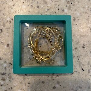 Dainty Gold Tone Anklet Set